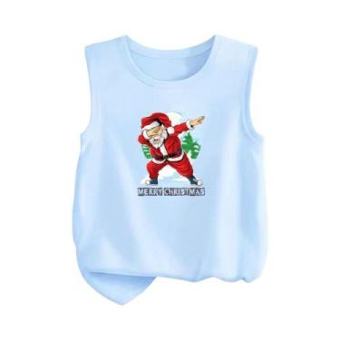 Imagem de Camiseta Regata Gráfica Sem Mangas Com Estampa De Papai Noel Para Meni