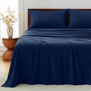 Imagem de GOKOTTA Conjunto de lençóis King Size com 4 peças, bolso profundo de 25,4 a 40,6 cm, alças elásticas antiderrapantes nos cantos, poliéster de microfibra lavado e escovado - Hotel luxuoso, ultramacio