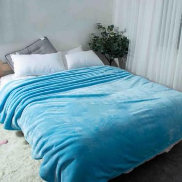 Imagem de Cobertor de lã, cobertores e mantas fofos, mulheres, homens, para cama, adulto, duplo, solteiro, para sofá, lã grossa de camada dupla, quente, inverno, macio e confortável (azul A, 200 x 230 cm)