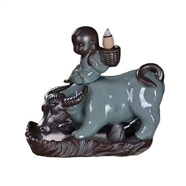 Imagem de porta-vara de incenso Design criativo, queimador de incenso fluxo reverso, decoração mesa, padrão rachadura personalizado, suporte cerâmica