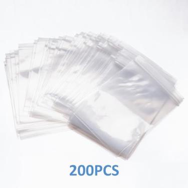 Imagem de Asingeloo Sacos de armazenamento com zíper de plástico transparente, 7,6 x 12,7 cm transparentes pequenos sacos reutilizáveis para joias, pequenos sacos com zíper para joias, miçangas, etc. (200, 7,6