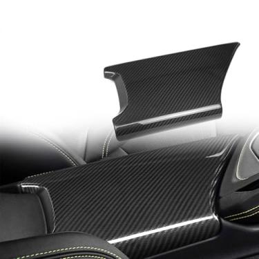 Imagem de FINMOKAL Capa de acabamento do painel da caixa de armazenamento do console central do carro de fibra de carbono compatível com Chevrolet Corvette C8 2020-2024 (preto)