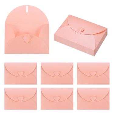 Imagem de PATIKIL Envelopes de mini cartões de 15 x 10 cm, 20 peças de porta-envelopes fofos com fecho de coração para aniversários, casamentos, lembrancinhas, cartões de felicitações, rosa, rosa