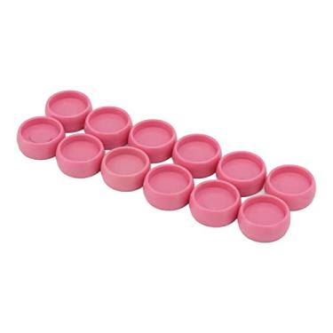 Imagem de 12 Pcs Anéis de encadernação de plástico 10mm portátil DIY T Tipo Cogumelo Hole Pack Acessórios de anel de fichário de plástico Anéis de fichário de caderno para material escolar (Rosa claro)