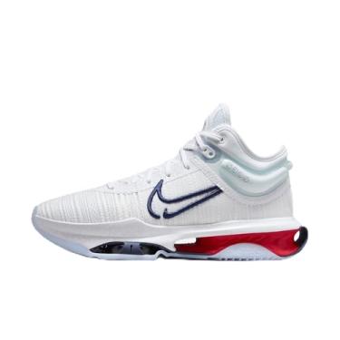 Imagem de Nike Tênis masculino com cadarço Air ZOOM G.T. JUMP 2, Branco/azul-marinho - vermelho universitário - branco, 43