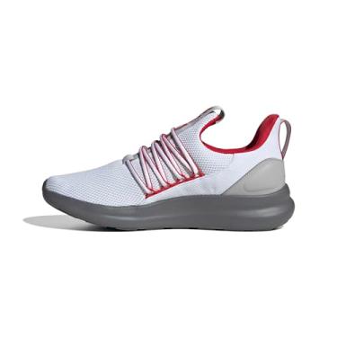 Imagem de adidas Lite Racer Adapt 7.0 Tênis esportivo masculino, Branco/Better Scarlet/Cinza, 41 BR