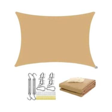 Imagem de Toldo Retangular Impermeável Para Exterior, Sombra Solar Para Jardim, 