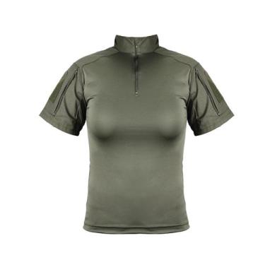 Imagem de Camiseta Combat Tshirt Feminina Manga Curta - Safo Militar, Verde oliv