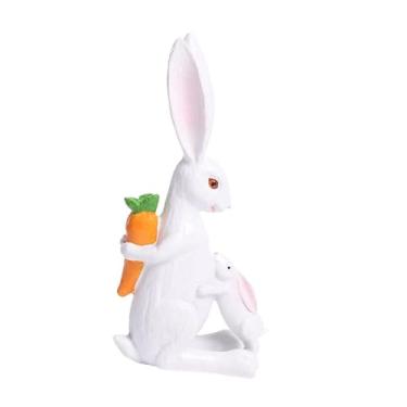Imagem de Generic Estatueta de coelhinha mãe e bebê, adorável, estátua de, enfeite de mesa de Páscoa, escultura de animal para decoração de mesa e sala de estar, Estragado