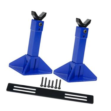 Imagem de Colaxi Suporte para macaco de carro RC, expositor de eixo, ferramenta de reparo realista clássica, acessórios de brinquedo para carros 1/18, oficina, Azul