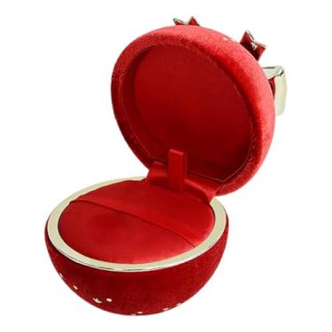 Imagem de UGPLM Caixa organizadora de joias de luxo, portátil e elegante, ideal para pequenos presentes, aniversários, pedidos de casamento, noivados e outras, Vermelho para Pingente