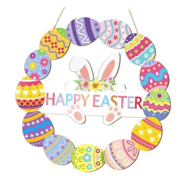 Imagem de Wswqop Guirlanda de Páscoa para Porta de Entrada, Feliz Páscoa, Madeira, para Café, Feriado, Casa de Campo, Style a