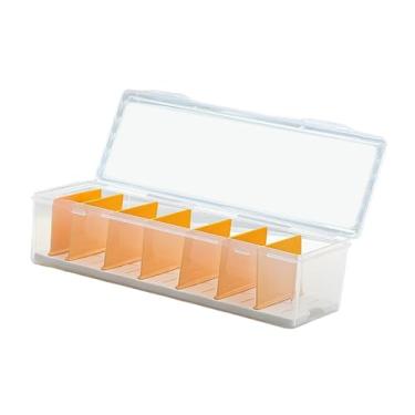 Imagem de Dynwave Caixa organizadora transparente para guardar cartas colecionáveis, e portátil, para uso em mesa. Ideal para proteção e praticidade, 7 Partições
