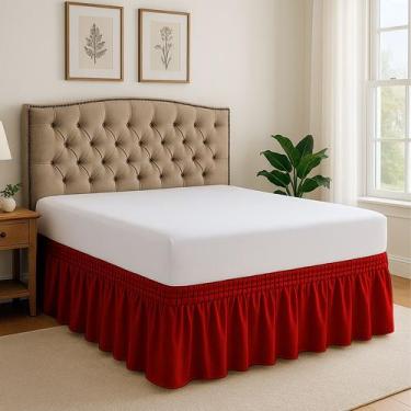 Imagem de Protetor Lateral Cama Saia Box Casal Queen e King Universal 170 Fios L