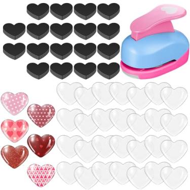 Imagem de Honeydak Kit de 121 peças de ímãs de vidro de geladeira DIY com grandes perfuradores de papel ímãs de cerâmica de ferrite com suporte adesivo e vidro transparente para artesanato faça você mesmo