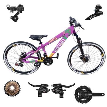 Imagem de Bicicleta 26 VikingX T25 21v Freeride Shimano Avançado Pneu Slick Fino Faixa1.50 Branca-Unissex