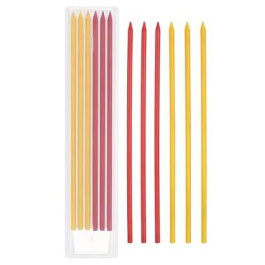 Imagem de PATIKIL 12 refis de grafite de lápis de carpinteiro de 2,8 mm, refis de lápis sólidos secos resistentes à quebra para carpinteiro mecânico, desenho, vermelho, amarelo