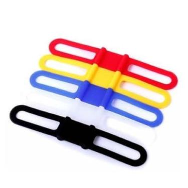 Imagem de Conjunto de pulseiras fixas de bicicleta de silicone para suportes de lanterna e acessórios de ciclismo, variante multicolorido