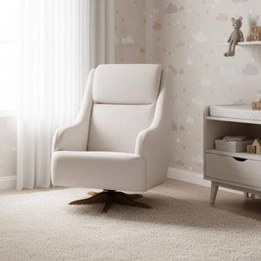 Imagem de Poltrona de Amamentação Giratória e Balanço Queen Bege