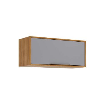 Imagem de Armário Aéreo p/ Cozinha Brilhante c/ 1 Porta Basculante 80cm Cinamomo/Platina - MGM