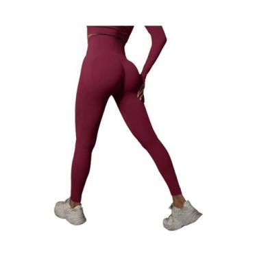 Imagem de Leggings De Yoga Femininas De Cintura Alta, Levanta Bumbum, Sem Costur