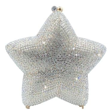 Imagem de Usuisy Novidade 3D Star Shape Bolsa feminina de cristal clutch noite festa baile jantar strass clutch bolsas e bolsas, mini, Ouro, Mini