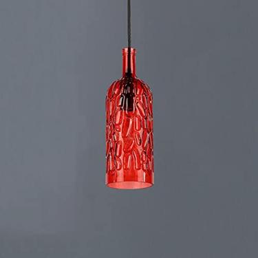 Imagem de Luminária Pendente com Cúpula de Vidro de Garrafa de Vinho para Teto | Luminária Suspensa Estilo Vintage para Sótão com Lâmpada E27 | Lustres para Sala de Jantar/Restaurante, Bar, Café, Cozi