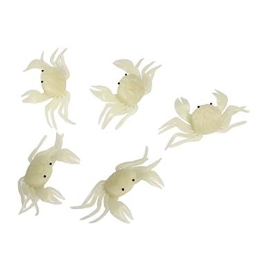 Imagem de Simulado isca de caranguejo artificial isca de pesca silicone macio reutilizável alta simulação em forma de caranguejo isca para pesca no lago e mar 5 pçs (Cor Luminosa)