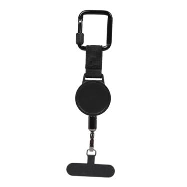 Imagem de menolana Cordão retrátil para celular com mosquetão, leve, universal, portátil, com ancoragem, para camping, lojas e viagens.