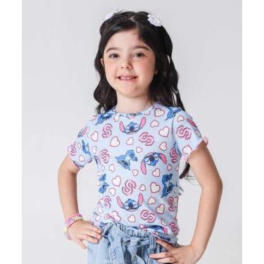 Imagem de Blusa Infantil Canelada Stitch Tam 4 a 10 Azul-99031 - Disney, Azul, 6