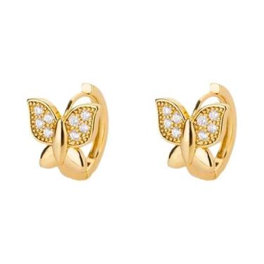 Imagem de Brincos de Argola Redondos Vintage Banhados a Ouro - Aço Inoxidável pa