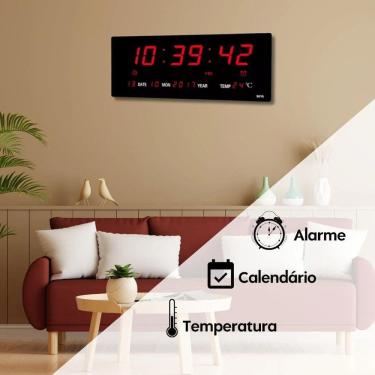 Imagem de Super Relógio Parede Mesa Led Digital Calendário Termômetro