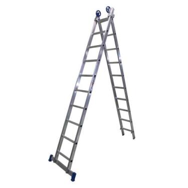 Imagem de Escada Extensiva de Alumínio Pratik, 10x2 Degraus