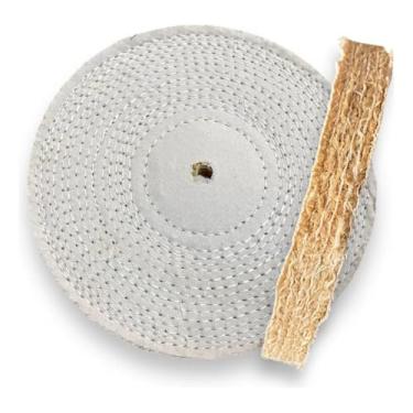 Imagem de CM POLIMENTO, Roda Transisal Algodão 45cm - Tirar Riscos Polimento Abrasivo Inox Aluminio Cubas Ferro Faca Tanque Rodas Armas