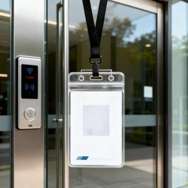 Imagem de Porta-cartões verticais transparentes com 10 peças, capa protetora multiuso para cartão de identificação, crachá, capa durável para uso diário, escritório e viagens