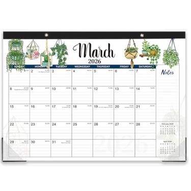 Imagem de Calendário de mesa 2024-2025 - Calendário de mesa de 18 meses, julho de 2024 a dezembro de 2025, calendário de mesa 2024-25, calendário de mesa grande de 43 x 30 cm com linhas de corte, protetores de