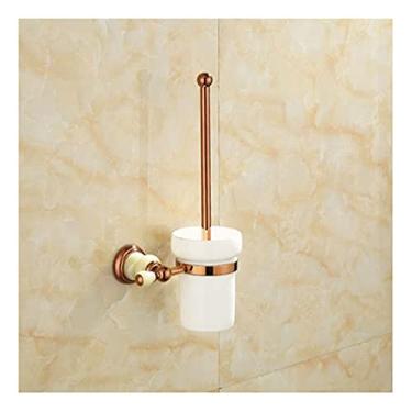 Imagem de Conjunto de acessórios de banheiro, toalheiro, suporte de papel, organizador de prateleira de banheiro (cor: barra de toalha dupla) (suporte de escova de vaso sanitário)