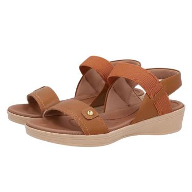 Imagem de Sandália Usaflex Salto Baixo Elástico Feminina