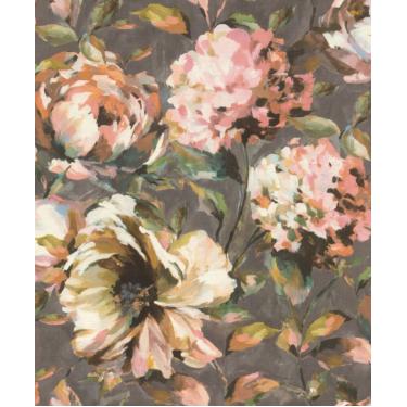 Imagem de Papel de Parede Barbara Home Flores Cinza e Rosa 485172