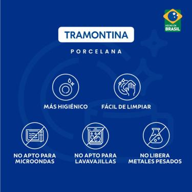 Imagem de Prato Fundo Tramontina Anna em Porcelana com Filete de Ouro 22 cm