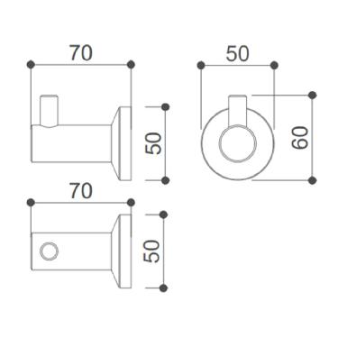 Imagem de CABIDEIRO DROP SIMPLES DE PAREDE EM AÇO INOX DOURADO ESCOVADO DPACE6510