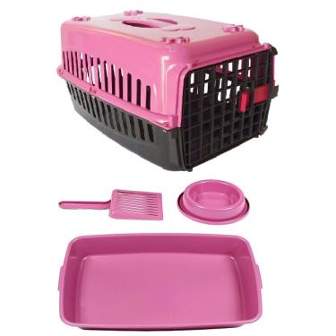 Imagem de Kit Caixa de Transporte Nº1 para Gatos, Caixa de Areia, Pá e Comedor