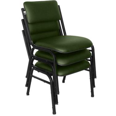 Imagem de Kit com 3 Cadeiras para Auditórios Linha Hotel Smart Verde