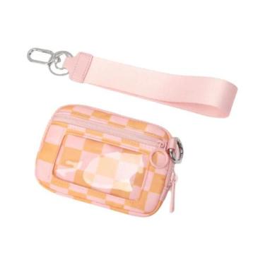 Imagem de Carteira Pequena Feminina Para Moedas E Cartões Com Zíper E Chaveiro -