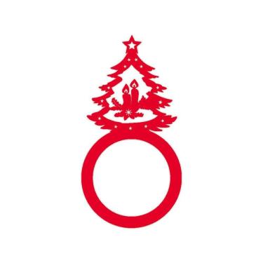 Imagem de Porta Guardanapo árvore De Natal Kit Com 4 Peças 4,5cmx8,5cm - Cria Arte Laser Vermelho