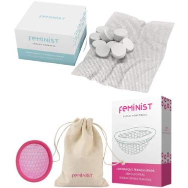 Imagem de Disco Menstrual 50ml e Toalha Compacta Descartável 10un - Feminist