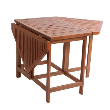 Imagem de Conjunto Dobrável Em Madeira Maciça De Eucalipto Rosa Acompanha 6 Cadeiras Pratico E Durável Com Furo Para Ombrelene