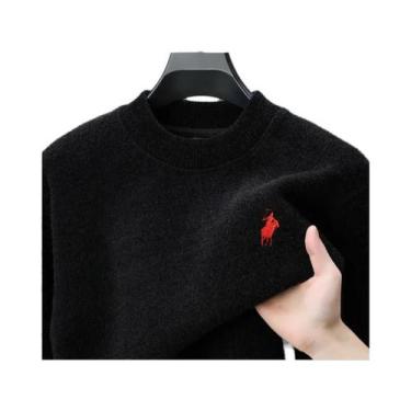 Imagem de Suéter Masculino De Inverno Com Bordado Em Plush, Designer, Casual, Go