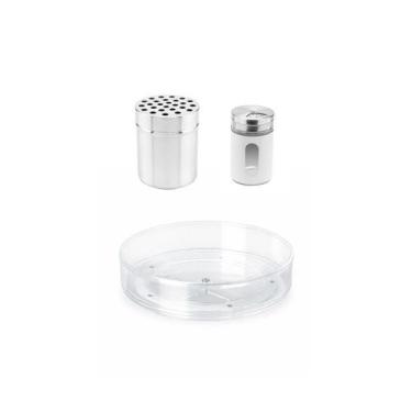 Imagem de Bandeja Redonda Organizador Giratorio e Porta Temperos Vidro - CASACHA