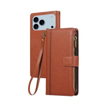 Imagem de Capa Carteira De Couro PU Com Alça Transversal E Porta-Cartões Para iP